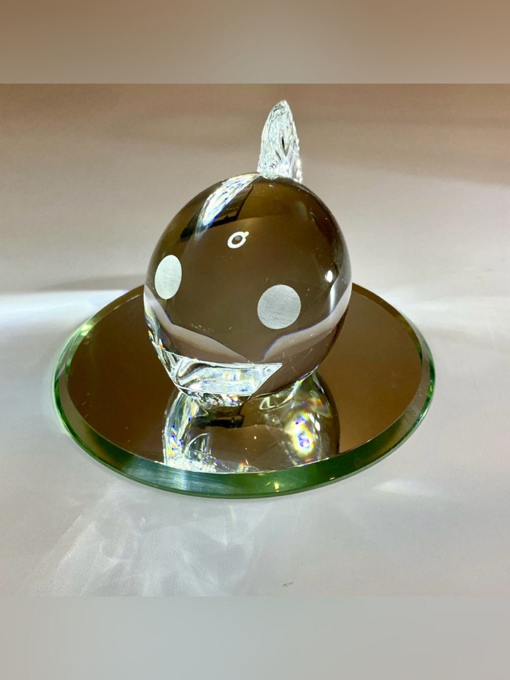Vintage Spode Signed Crystal Fish Paperweight – Art Glass Figurine Great!